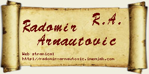 Radomir Arnautović vizit kartica
